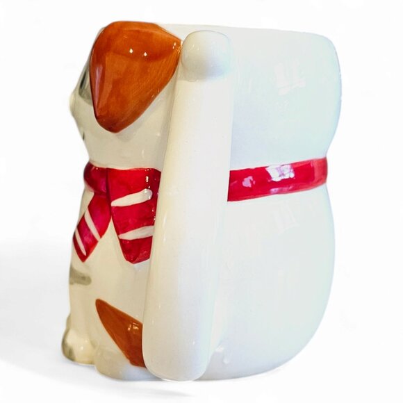 Dog Mug, Adorable Dog Shaped Ceramic Mug with Red Scarf, Cute Coffee or Tea Cup - Picture 2 of 5